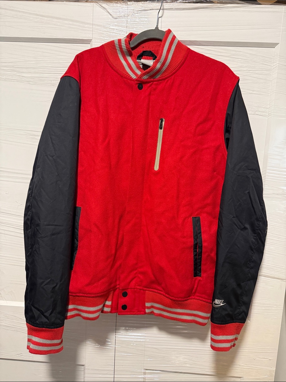 Nike Red and Black Varsity Bomber Jacket